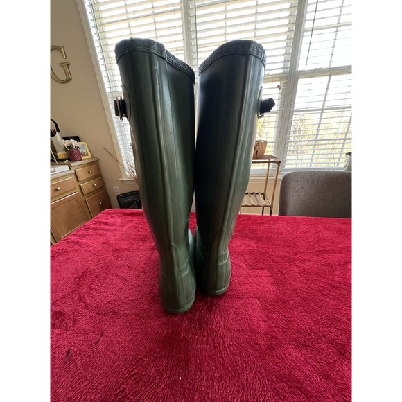 HUNTER Original Tall Back-Adjustable Rain Boots Green jasper Size US8M /US9F - Picture 2 of 9